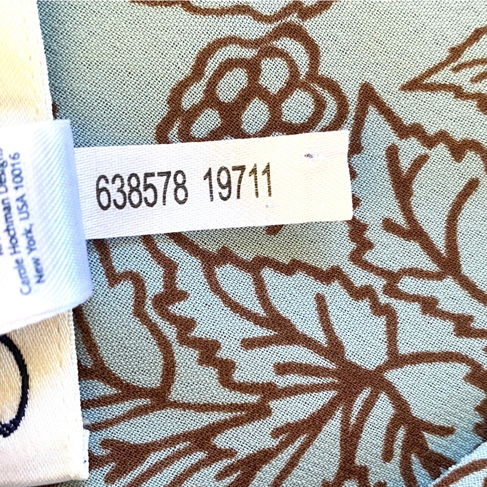 Oscar de la Renta Pale Blue Maxi Dress with Brown Floral Motif - Picture 7 of 14
